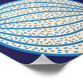 Niedliches nahtloses Muster mit Quallen, Muscheln, Poster (Ecke)