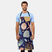 Niedliches nahtloses Muster mit Quallen, Muscheln, Schürze (Getragen)