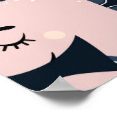 Niedliches nahtloses Muster mit rosa Dinosauriern  Poster (Ecke)