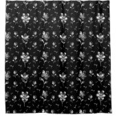 Niedliches Nahtloses Muster schwarz und silberfarb Duschvorhang (Vorderseite)