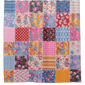 Niedliches nahtloses Patchwork-Muster Duschvorhang (Vorderseite)