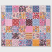 Niedliches nahtloses Patchwork-Muster Geschenkpapier (Flach)