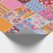 Niedliches nahtloses Patchwork-Muster Geschenkpapier (Ecke)