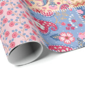 Niedliches nahtloses Patchwork-Muster Geschenkpapier (Rolleneckpunkt)