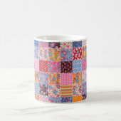 Niedliches nahtloses Patchwork-Muster Kaffeetasse (Mittel)