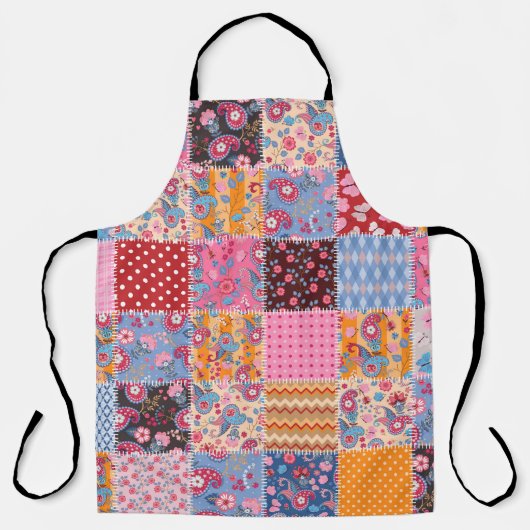 Niedliches nahtloses Patchwork-Muster Schürze (Vorderseite)