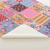 Niedliches nahtloses Patchwork-Muster Sherpadecke (3/4)