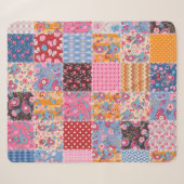 Niedliches nahtloses Patchwork-Muster Sherpadecke (Vorderseite (Horizontal))