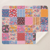 Niedliches nahtloses Patchwork-Muster Sherpadecke (Vorderseite (Horizontal))