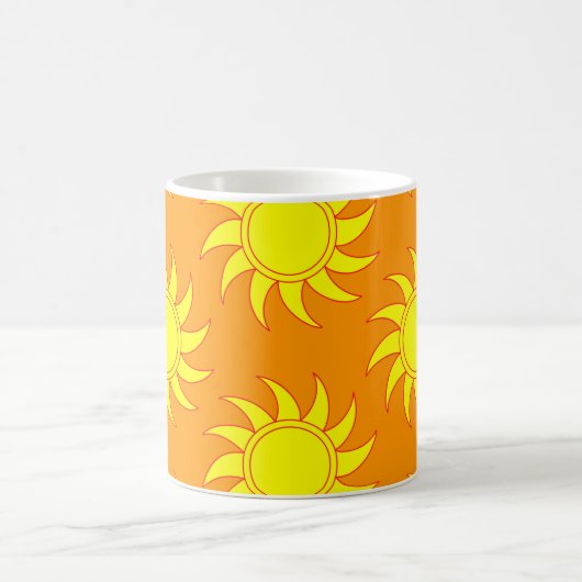 Niedliches nahtloses Sonnenmuster. Doodle Hand gez Kaffeetasse (Mittel)