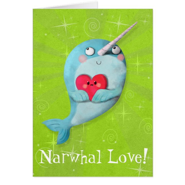 Niedliches Narwhal mit Herzen (Vorne)