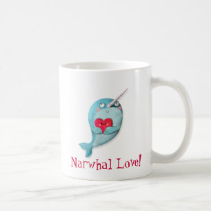 Niedliches Narwhal mit Herzen Kaffeetasse