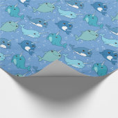 Niedliches Narwhal-Muster Geschenkpapier (Ecke)