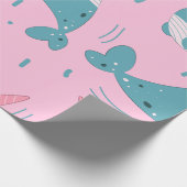 Niedliches Narwhal-Muster Geschenkpapier (Ecke)