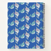 Niedliches Narwhal Whimsical Muster Blau Personali Notizblock (Rückseite)