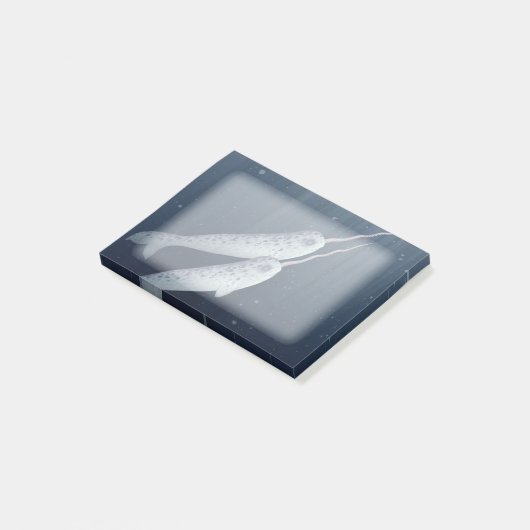 Niedliches Narwhals, das zusammen Underwater Post-it Klebezettel (angewinkelt)