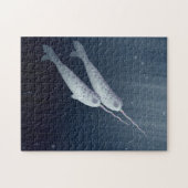 Niedliches Narwhals, das zusammen Underwater Puzzle (Horizontal)