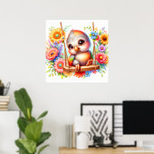 Niedliches Nashorn-Kinderzimmer Poster (Heimbüro)