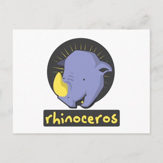 niedliches Nashorn Postkarte (Vorderseite)