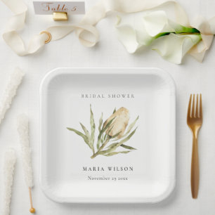 Niedliches nationales Banksia Watercolor Flora Bra Pappteller