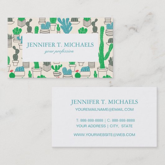 Niedliches Naturblumenmuster Visitenkarte (Vorne/Hinten)