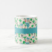 Niedliches natürliches Blumenkaktus-Muster Kaffeetasse (Mittel)
