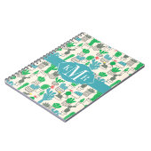 Niedliches natürliches Blumenkaktus-Muster Notizblock (Linke Seite)