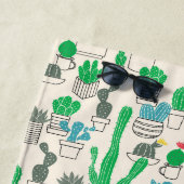 Niedliches natürliches Blumenkaktus-Muster Strandtuch (Beispiel)