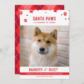 Niedliches Naughty oder Nice Hund Weihnachten Foto (Vorne/Hinten)