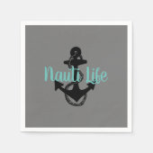 niedliches NAUTI-LEBEN mit Anker | Napkins Serviette (Vorderseite)