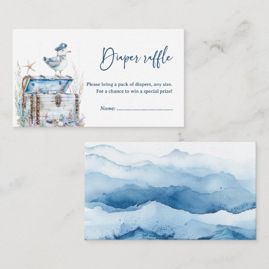 Niedliches Nautical Ahoy Baby Dusche Windelwanne R Begleitkarte (Vorne/Hinten)