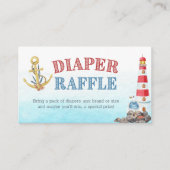 Niedliches Nautical Baby Shot Windeln Raffle Game Begleitkarte (Vorderseite)