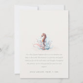 Niedliches Nautical Seepferd Foto Geburtserklärung Dankeskarte (Rückseite)