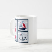 Niedliches Nautical Segeldesign 11oz Kaffeemaschin Kaffeetasse (Vorderseite Links)