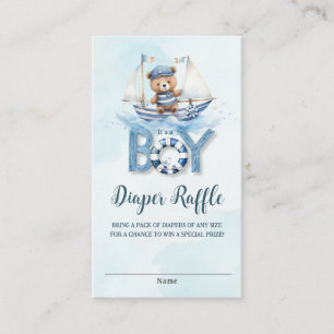 Niedliches Nautical Teddy Bären Boat Baby Diaper R Begleitkarte