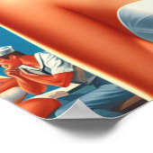 Niedliches nautisches Button Poster (Ecke)