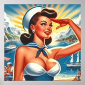 Niedliches nautisches Button Poster (Vorne)