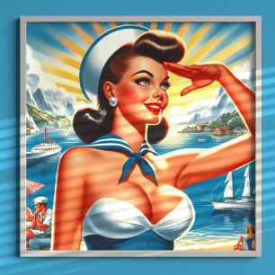 Niedliches nautisches Button Poster