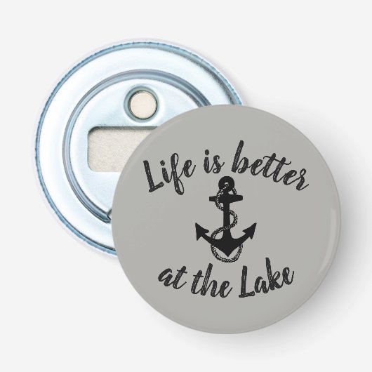 niedliches nautisches LEBEN IST BESSER AM SEE | Flaschenöffner (Vorderseite)