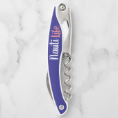 niedliches, nautisches NAUTI LIFE-Skript auf marin Kellnermesser (Rückseite)