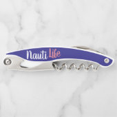 niedliches, nautisches NAUTI LIFE-Skript auf marin Kellnermesser (Vorderseite)