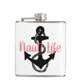 niedliches, nautisches NAUTI LIFE-Skript mit Anker Flachmann (Vorderseite)