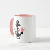 niedliches, nautisches NAUTI LIFE-Skript mit Anker Tasse (Vorderseite Links)