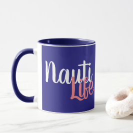 niedliches, nautisches NAUTI LIFE-Skript mit Anker Tasse