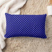 Niedliches Navy Blue Polka Dots Muster Lendenkissen (Decke)