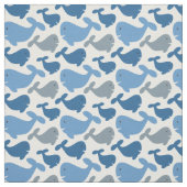 Niedliches Navy-Grauwal-Muster Stoff (Muster)