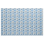 Niedliches Navy-Grauwal-Muster Stoff (Fat Quarter (45,7 x 55,9 cm))