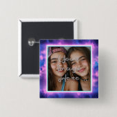 Niedliches Neon Vaporwave Foto Border Button (Vorne & Hinten)