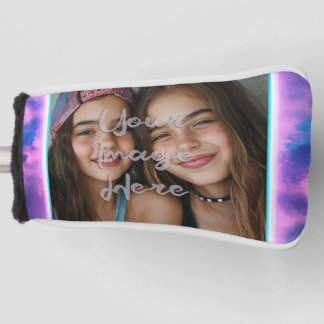 Niedliches Neon Vaporwave Foto Border Golf Headcover