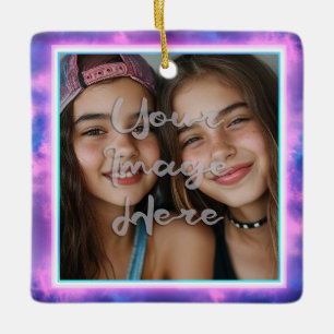 Niedliches Neon Vaporwave Foto Border Keramikornament